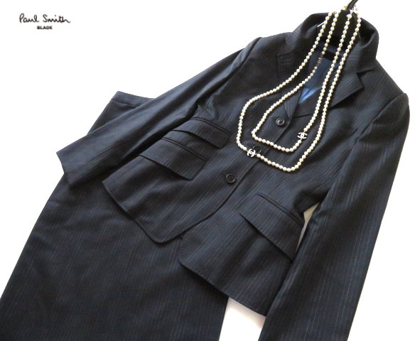 全国無料，品質保証 超 Paul Smith BLACK ポールスミス 大人ストライプ スーツ 38 日本製(その他)｜売買されたオークション情報、yahooの商品情報をアーカイブ公開 - オークファン 女性用