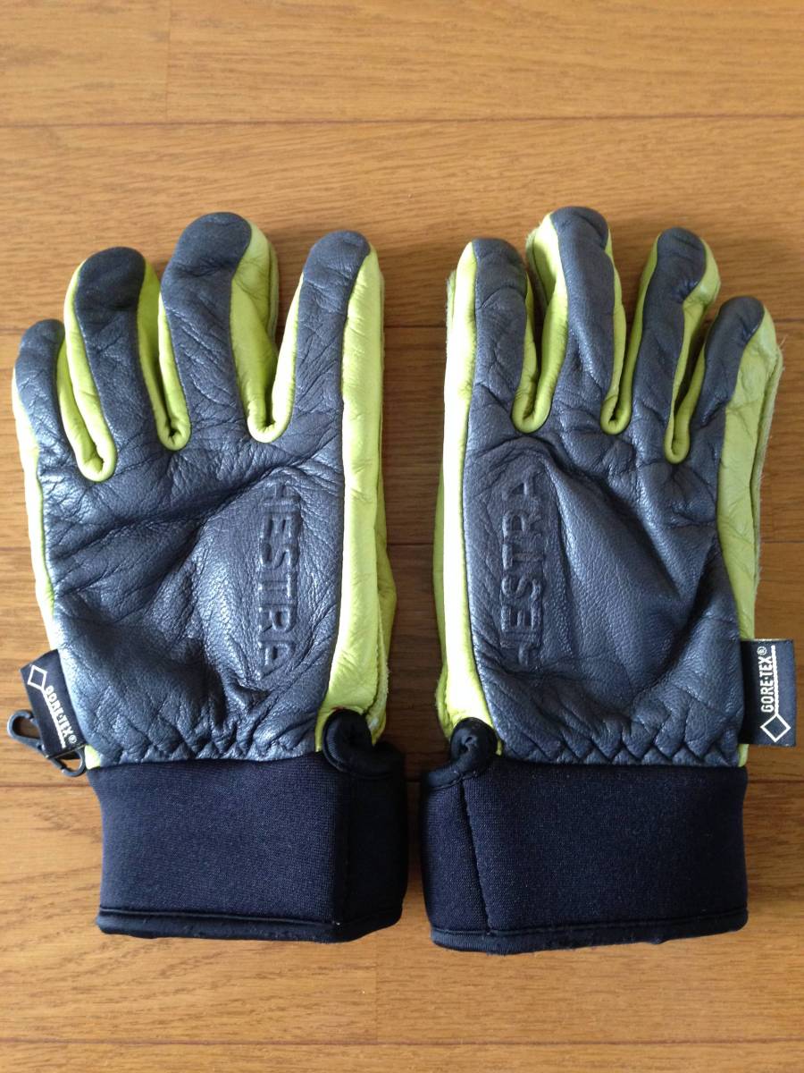 ☆美品☆HESTRA 31910 OMNI GTX FULL TEATHER オムニ ジーティーエックス フル レザー☆Lime☆サイズ７