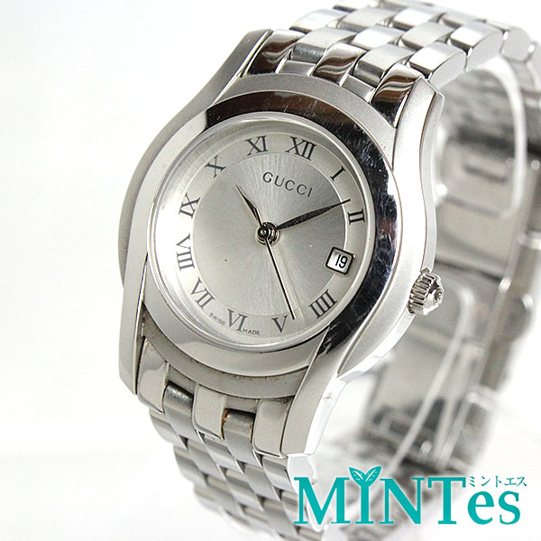 定番人気　GUCCI　グッチ　レディース腕時計　5500L　クオーツ 　シルバー文字盤　23mm　SS