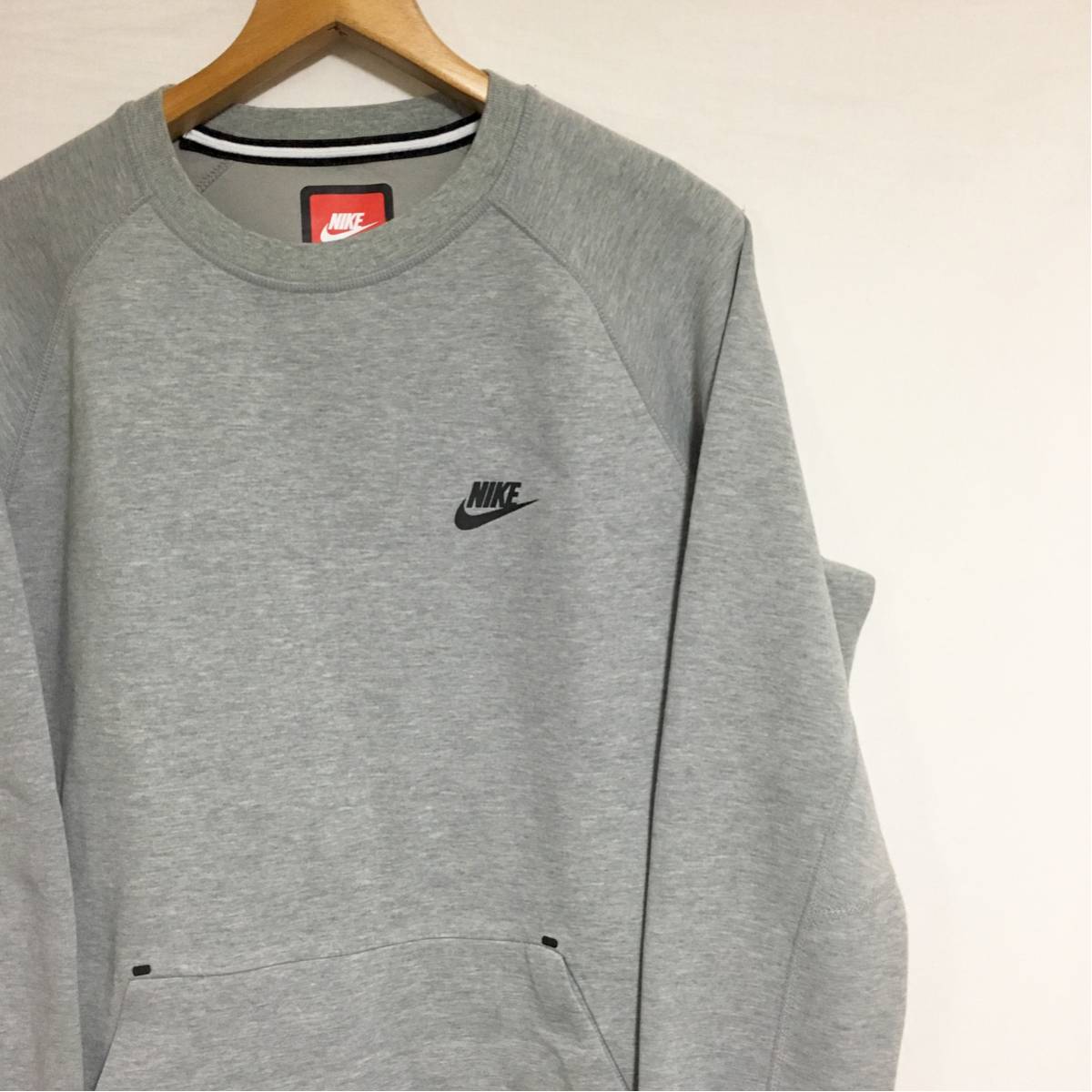 美品 NIKE TECH FLEECE 1.0 クルー ネック スウェット グレー L 545164 ナイキ テックフリース