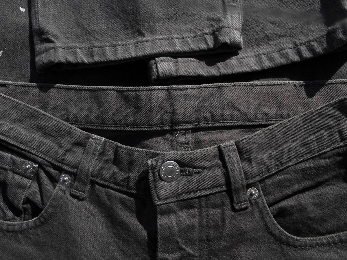 国内正規 HELMUT LANG 28 グレー製品染め加工 x白ペンキ コットン 