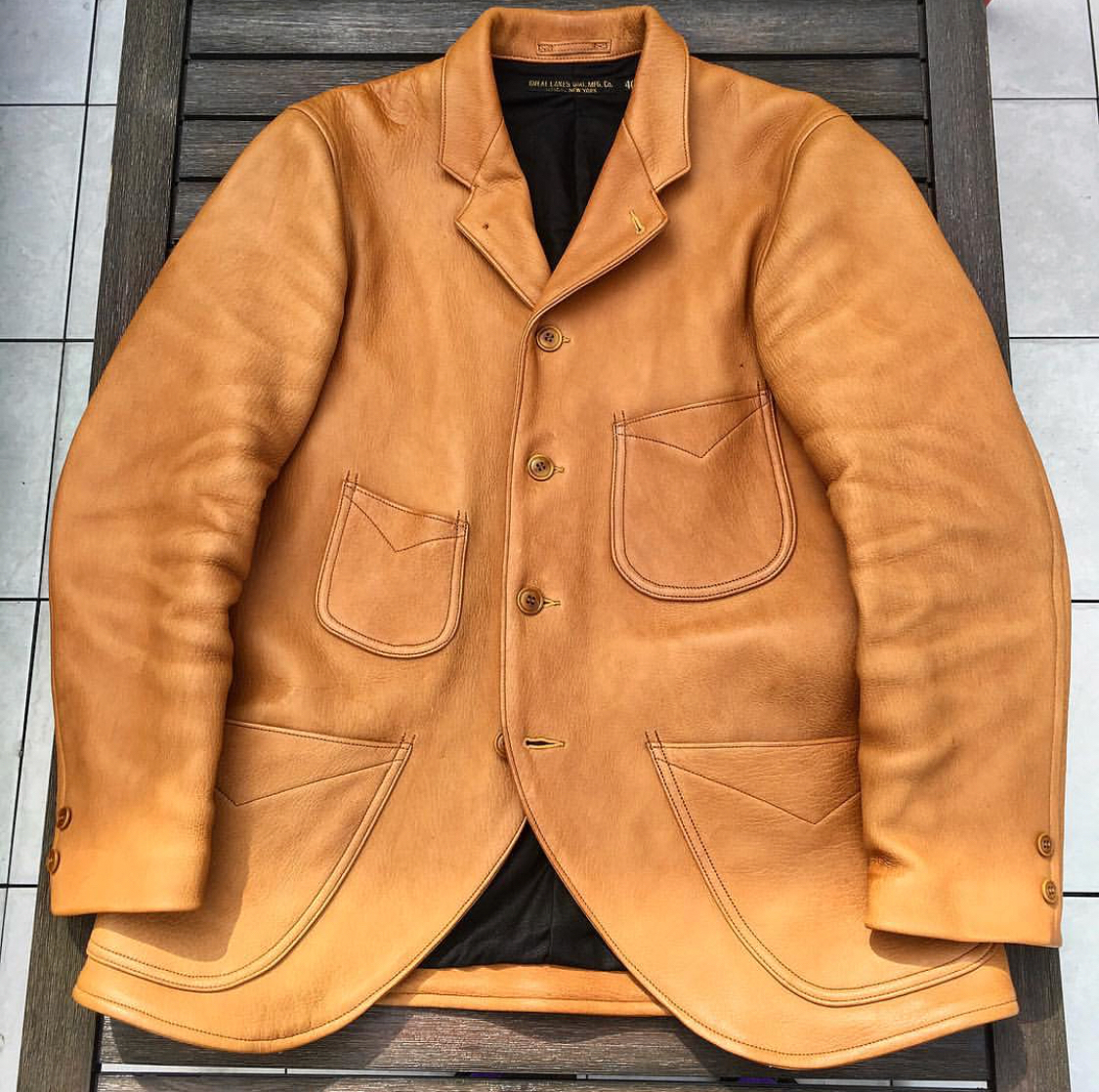フリーホイーラーズ ダリウス サックコート ディアスキン 40 レザージャケット 鹿革 ヴィンテージ コサック