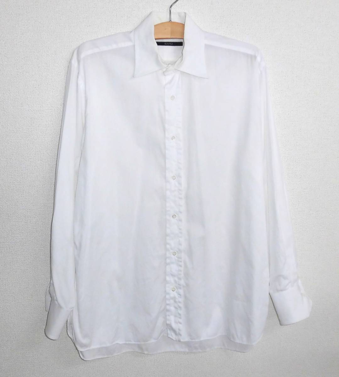 良品 GUCCI/グッチ 国内正規品 ドレスシャツ 白 43/17 ビッグサイズ