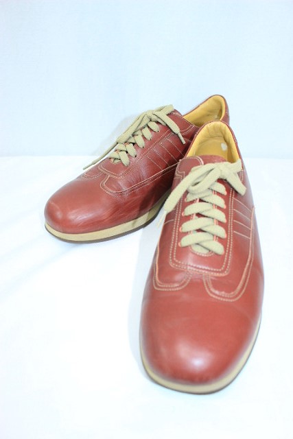 【BURBERRY】バーバリー レザー調 メンズ スニーカー シューズ 約26.0cm