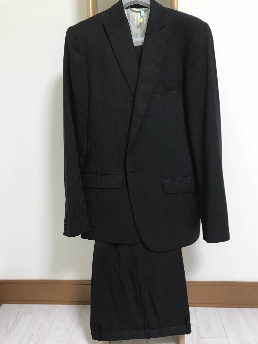 D&G ストライプブラックスーツ 52 ／ used 新 モデルファッション