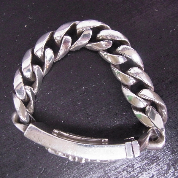 CHROME HEARTS/クロムハーツ フローラルIDブレスレットｗ/クラシックチェーンｗ/1ブラックダイヤ 11リンク /UP6