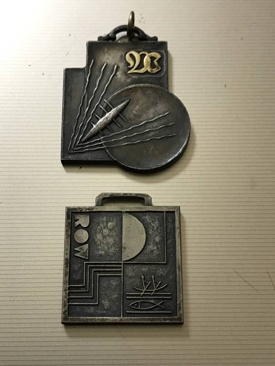 戦前　早稲田大学他　レガッタ部　水球？　メダル　7個セット　1928年　1932年　昭和3年　アールデコ　髑髏（どくろ・骸骨）