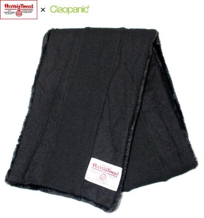 Harris Tweed ハリスツイード×CIAOPANICチャオパニックマフラーブラック