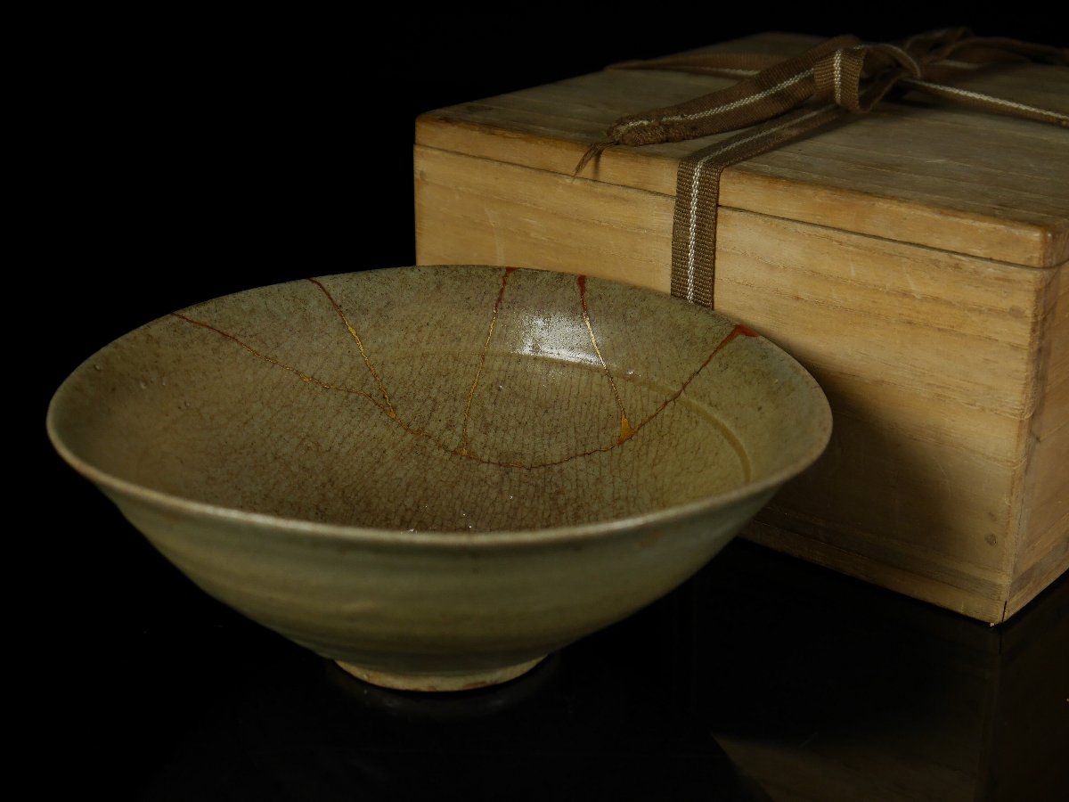 URA]朝鮮美術/高麗青磁茶碗/骨董/茶道具/茶器/茶盌/3-207 陶芸 高麗