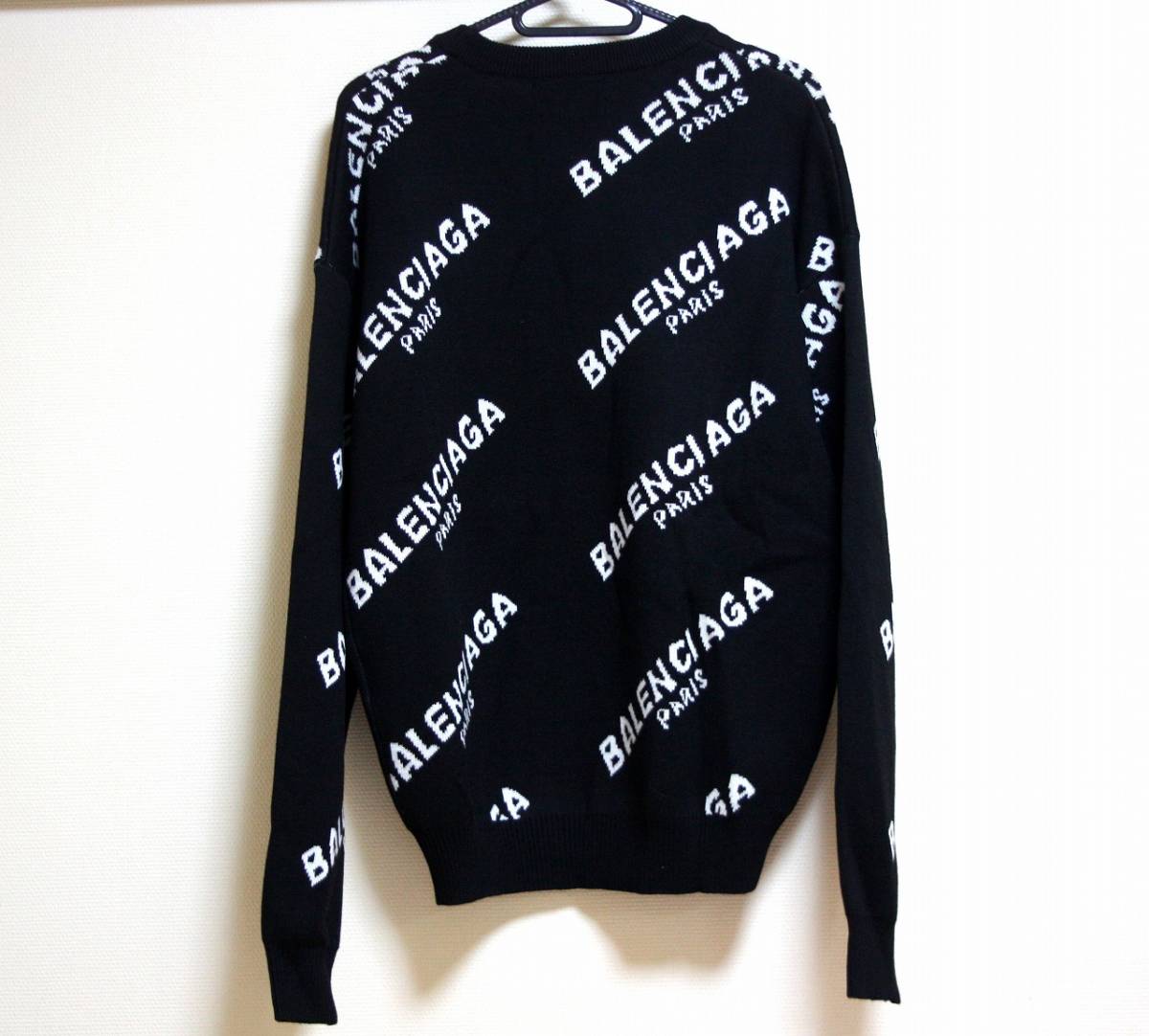 限定1点【正規】17秋冬BALENCIAGA オール オーバー ロゴセーター 