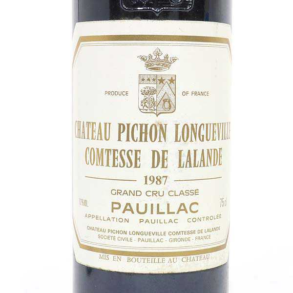 シャトー・ピション・ロングヴィル・コンテス・ド・ラランド　1987年 ☆CHATEAU PICHON LONGUEVILLE COMTESSE DE LALANDE（シャトーピション