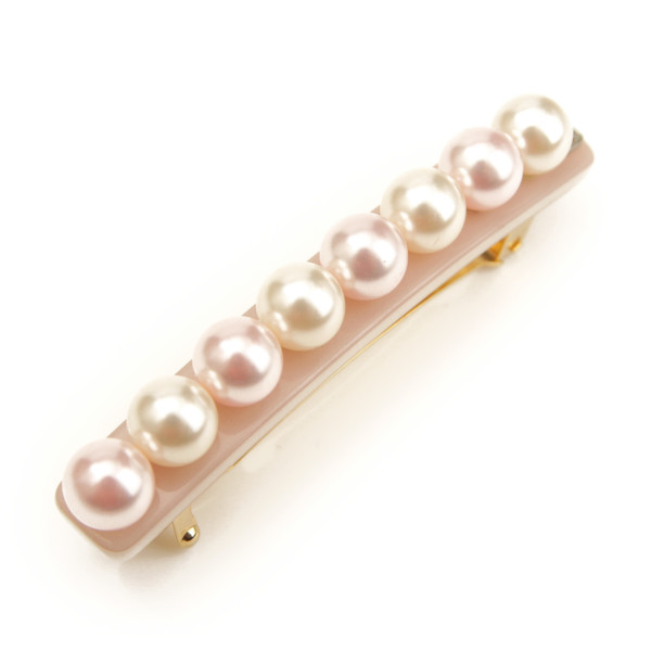 美品 アレクサンドルドゥパリ パール バレッタ ピンク(30427 公式