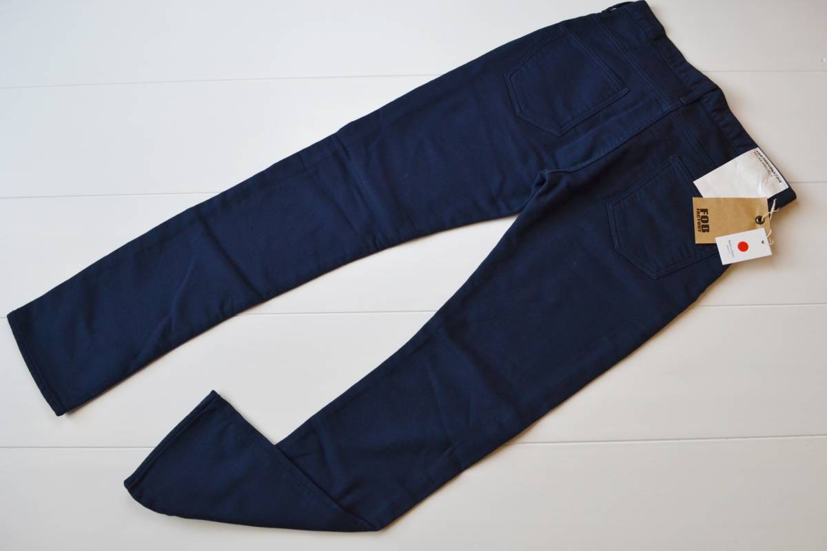 ☆ 新品 日本製 FOB FACTORY エフオービーファクトリー リラックス カラーパンツ W38 大寸 ネイビー パンツ スウェット パンツ ジーンズ ☆