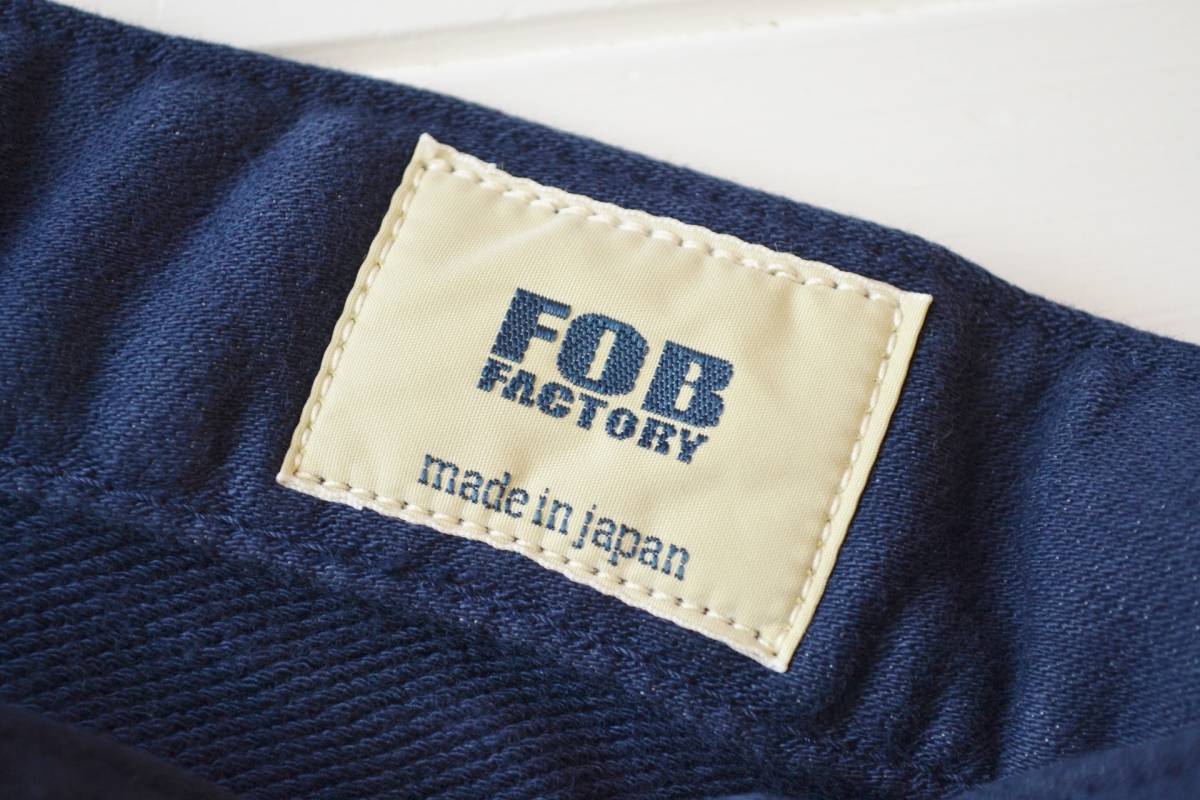 ☆ 新品 日本製 FOB FACTORY エフオービーファクトリー リラックス カラーパンツ W38 大寸 ネイビー パンツ スウェット パンツ ジーンズ ☆