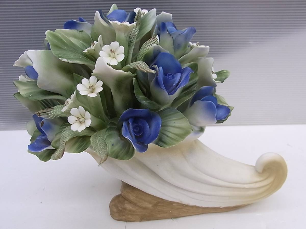 CAPODIMONTE カポディモンテ イタリア 工芸 陶花 陶器 花束 バスケット