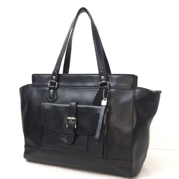 1円～多数出品　☆人気ブランド☆　コーチ　ＣＯＡＣＨ　トートバッグ　ハンドバッグ　レザー　黒色　ブラック