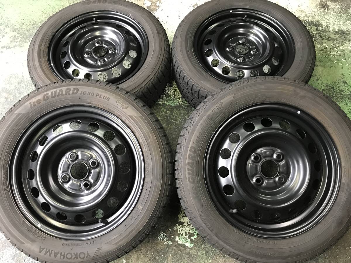 185/60R15・iceGUARD iG50 PLUS！スタッドレス4本セット！ほぼ未使用ホイール付き！2016年製YOKOHAMAタイヤ