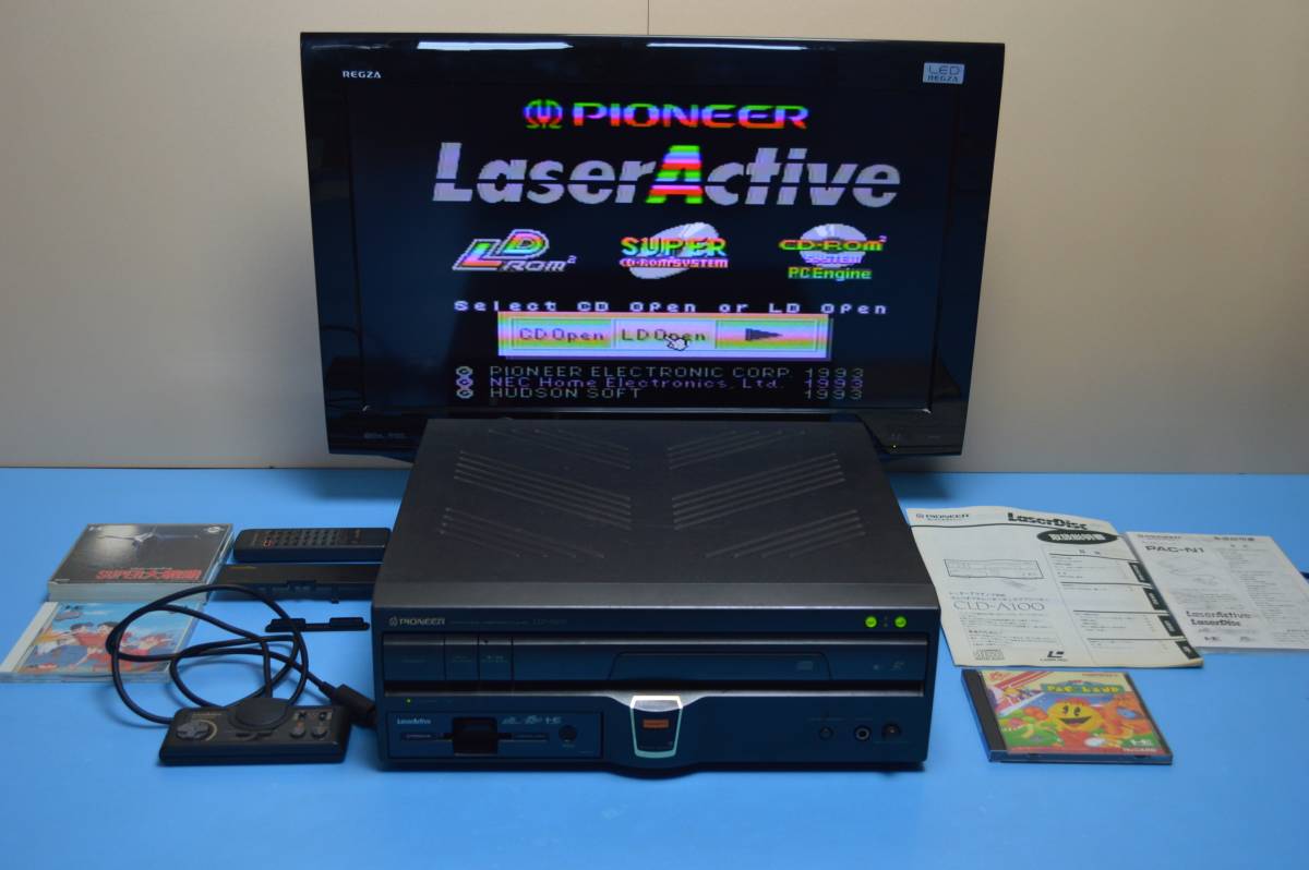 レーザーアクティブPCエンジンCLD-A100ディスク中古ゲームPIONEERパイオニア動作品ソフト付セット希少品レアPAC-N1パックマンPACMANアニメ