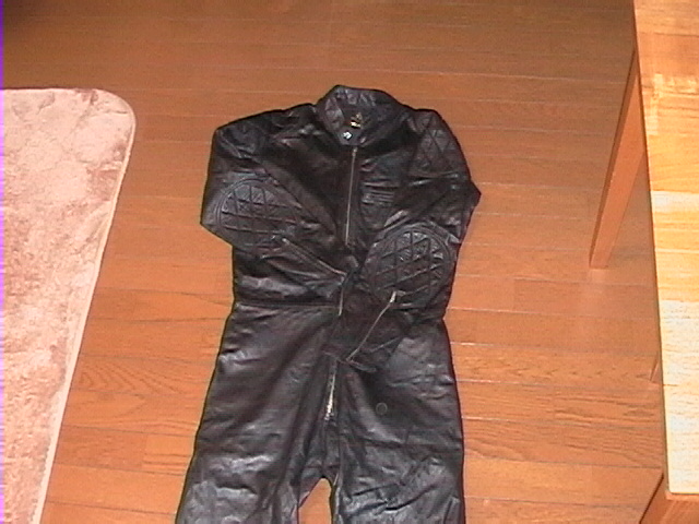 ビンテージ革つなぎ（サイズLL　黒）