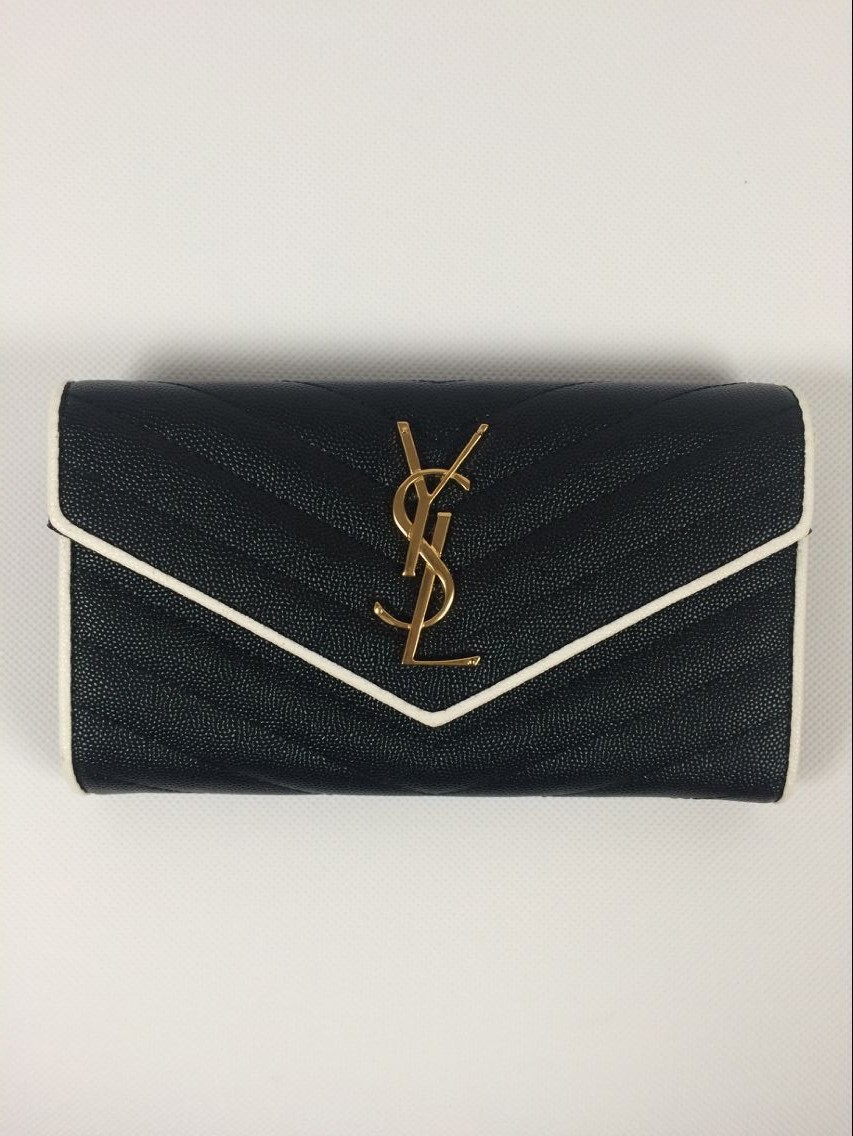 YSL☆ サンローラン ウォレット 二つ折り 長財布 黒 【公式通販】
