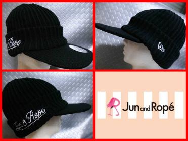 TJN70★秋冬★JUN＆ROPE★ジュン＆ロペ★NEW ERAつば付きニットキャップ★BK