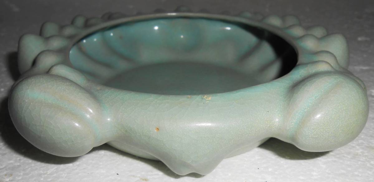 汝窯 宋 c21112の通販 中国古玩 箱付 幅18cm 青磁筆洗 青磁皿
