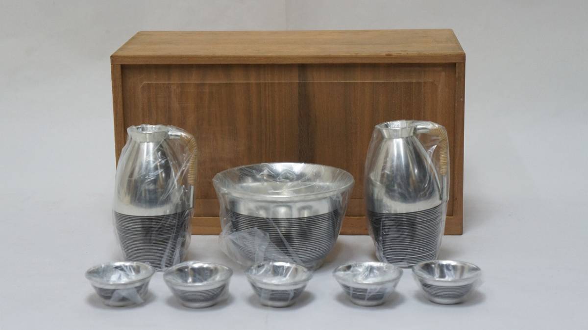本錫 酒器揃い 盃 徳利 盃洗 未開封箱入り ちろり 錫半 本錫 :