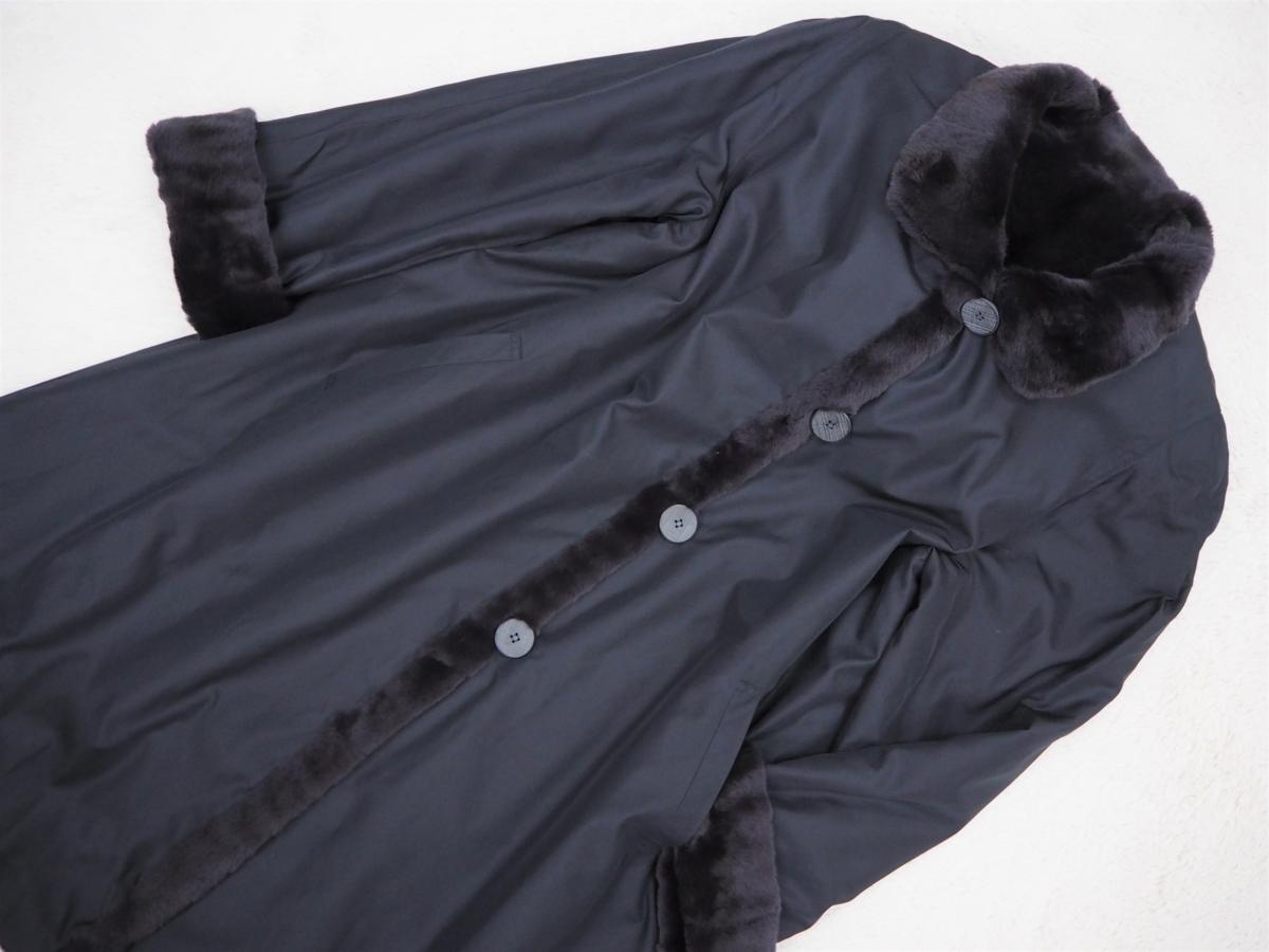 美品【リバーシブル】高級 ウィーゼルミンク×シルク 両面 ロングコート 