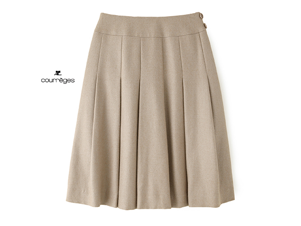 美品★Courregesクレージュ3万★36size/7号★デザインスカートE711