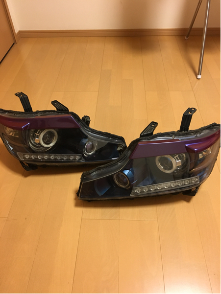 ☆ステップワゴン 加工ヘッドライト イカリング LED インナーブラック☆RK1/RK2/RK5/RK6