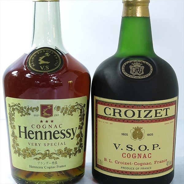 BT878▼ 古酒 ▼ ヘネシー ベリースペシャル VS / クロアーゼ VSOP ▼ 特級含む ▼ 2本 セット ▼