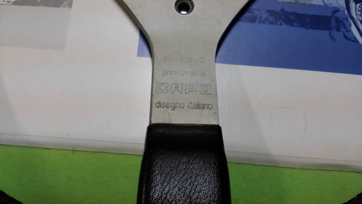 当時物！ 希少なCAPO製の黒レザーハンドル（外径34．5cm 