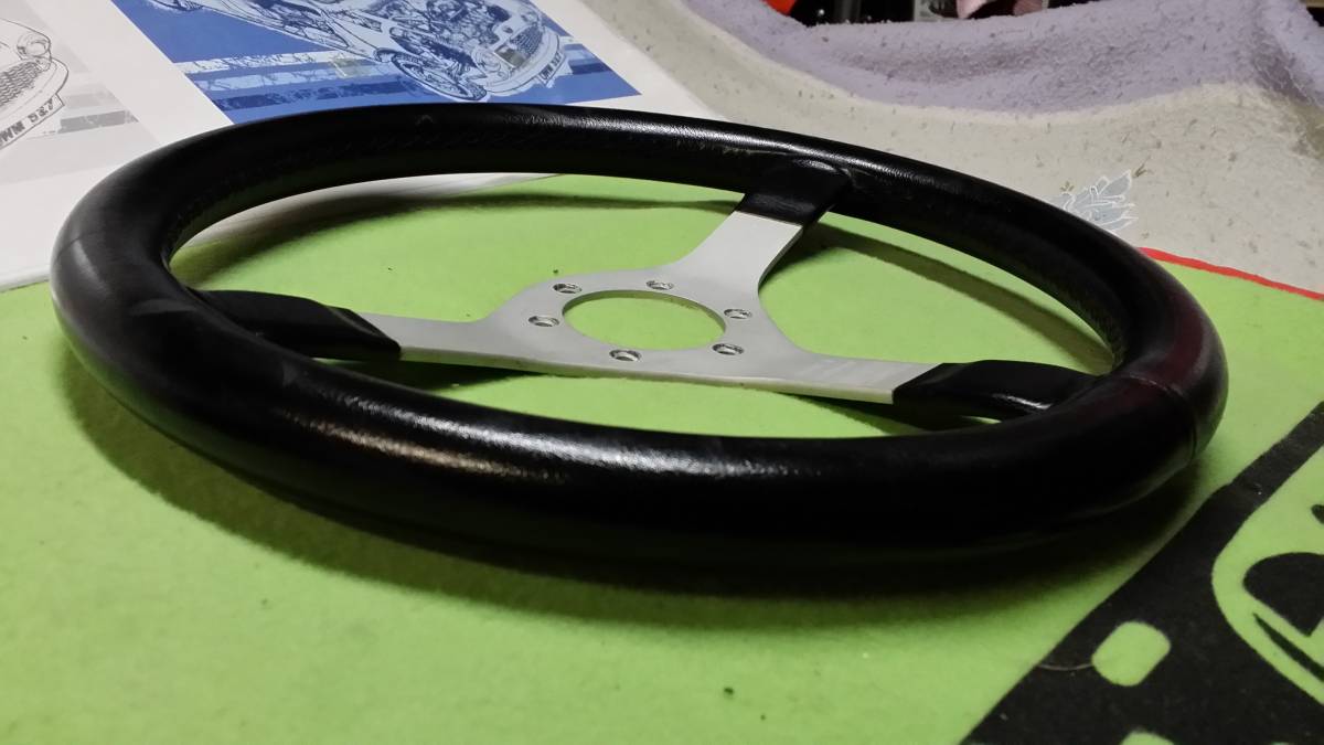 当時物！ 希少なCAPO製の黒レザーハンドル（外径34．5cm 