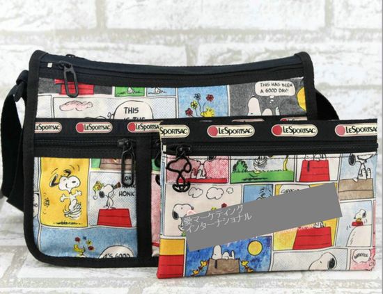新品5555円◇レスポートサック ショルダーバッグ◇スヌーピー/ポーチ付 