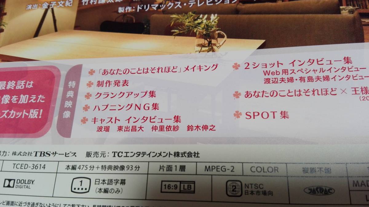あなたのことはそれほど DVD-BOX 大人のラブストーリー 中古DVD 波瑠