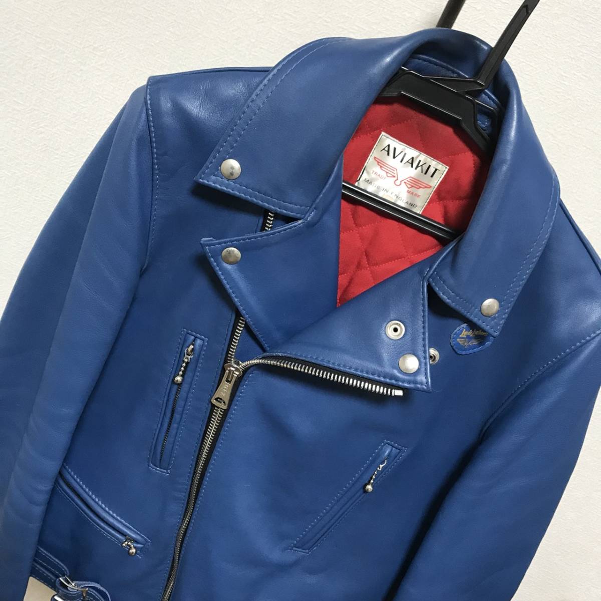 ○ルイスレザーLewis Leathers 391Tライトニング カウハイド ブルー 34 