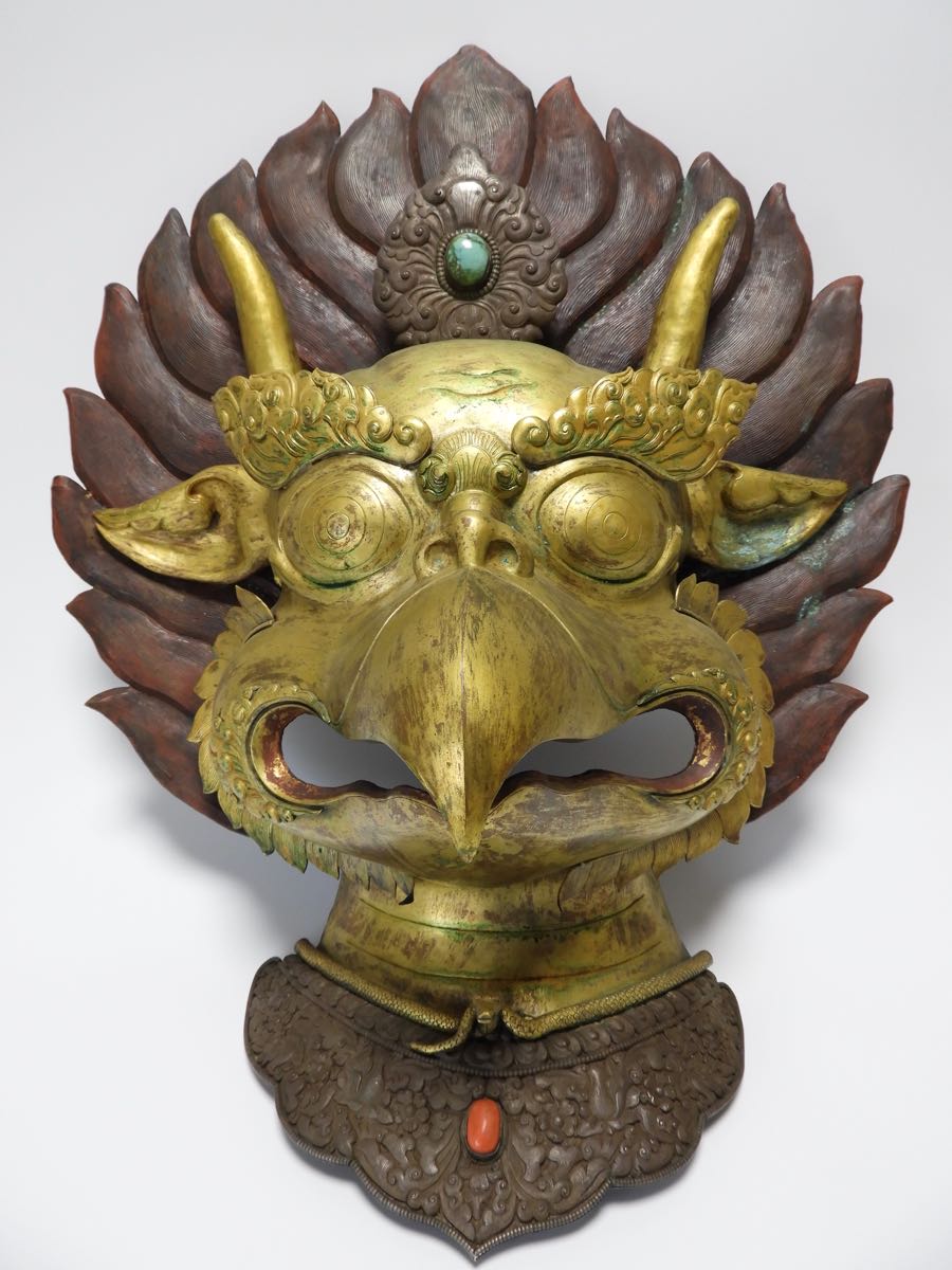 治】『平安宣徳三谷』款 青銅製 金象嵌饕餮紋鼎形大香炉☆紫檀台 重さ