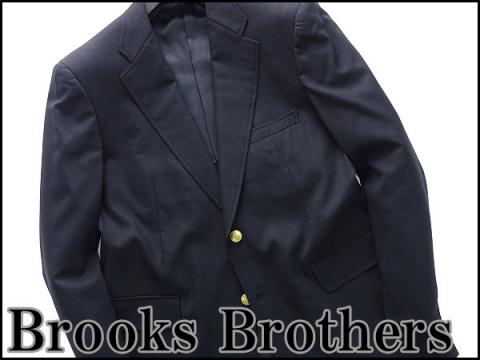 美品 ブルックスブラザーズ 金ボタンウール紺ブレザー39SHT(AB5)★J25596 Brooks Brothers 春夏 日本製