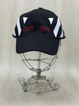 OFF-WHITE◆オフホワイト/CUT OFF/キャップ/-/コットン/BLK
