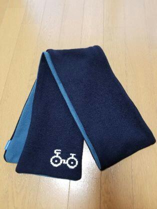 木梨サイクル　マフラー　ネイビー×ブルー　未使用