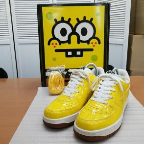 ア ベイシング エイプ × スポンジボブ エナメル スニーカー 28cm A  