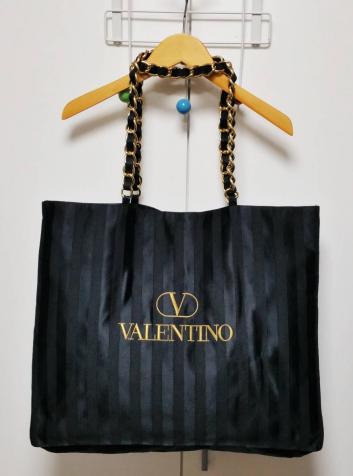 90年代 ヴィンテージ VALENTINO LES SACS ヴァレンティノ MADE IN ITALY 大容量 チェーン トート バッグ ゴールド ロゴ ショルダー ハンド