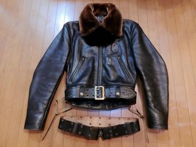 馬皮☆ ホースハイド】 本革 ポリスマンジャケット ハーレー