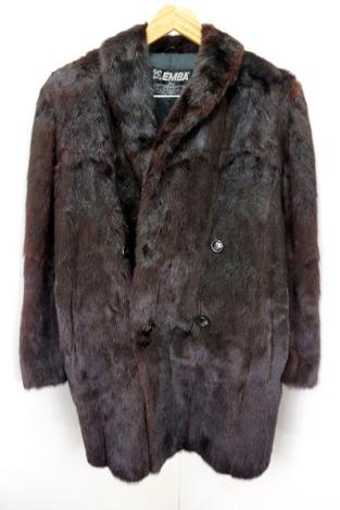 EMBA 高級 ミンク 毛皮 ハーフコート ダークブラウン 美品 Fサイズ □高級毛皮 ミンク EMBA エンバ ダークブラウン ハーフコート