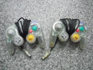 ジャンク★NINTENDO GAMECUBE コントローラー クリア ２個セット♪ DOL-003 sk-0309-1