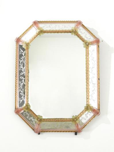 イタリアアンティーク☆MURANO☆大型☆ヴェネチアンガラス☆壁掛ミラー