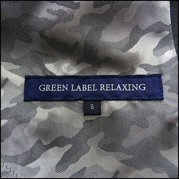 美品 グリーンレーベルリラクシング 銀ボタントロピカルウールブレザーS灰★J41811 GREEN LABEL RELAXING 春夏 迷彩裏地 ジャケット label green 2026年最新green relaxing カラー:ネイビー系