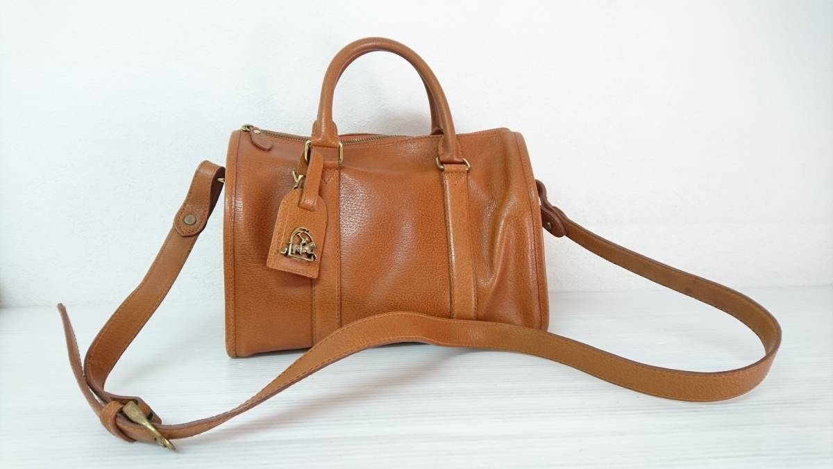★良品★20M2656★ボストンバッグ★RALPH LAUREN　ラルフローレン　レザー　希少　ブラウン系