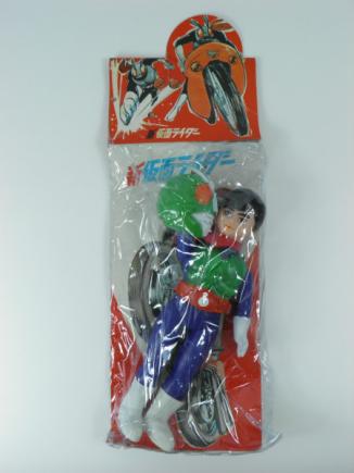 ◆当時物 新 仮面ライダー スタンダードサイズ パチ ソフビ 無版権 袋入り 未開封◆ポピー 旧バンダイ マルサン ブルマァク