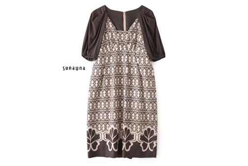 美品★スーナウーナ★38size/9号★プリントワンピースV416